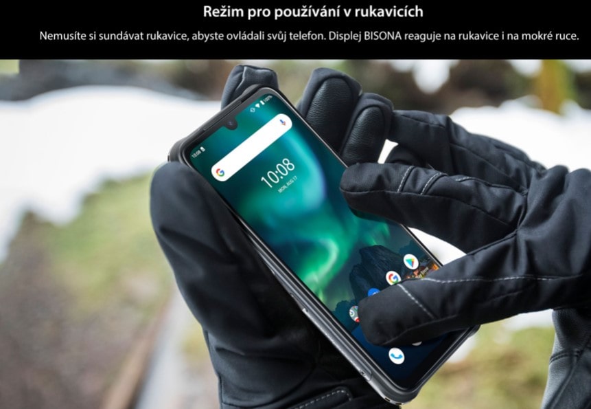 UMIDIGI BISON Plus ovládání displeje v rukavicích